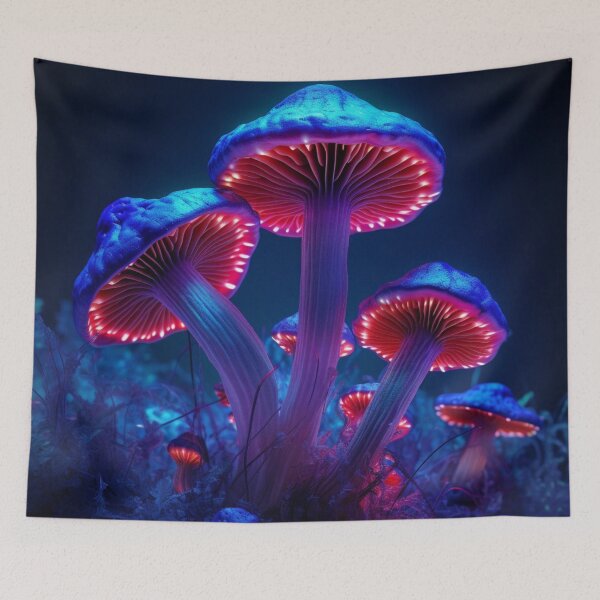 Item preview, Neon Lighted Mushroom Toadstoles In the Forest COOL designed and sold by BrandonArtWorld.