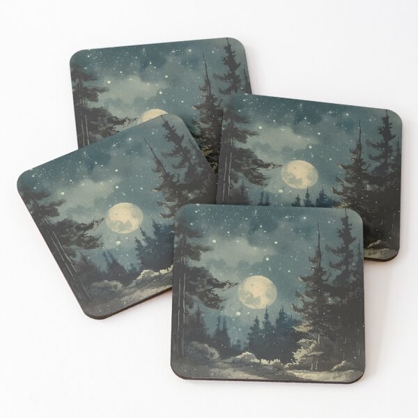 Item preview, A Full Moon in the Forest - Boho Watercolor Night Sky designed and sold by GVRDesign.