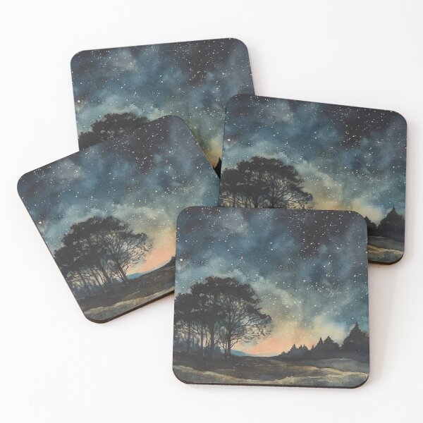 Item preview, A Star Filled Night in the Forest - Boho Watercolor Night Sky designed and sold by GVRDesign.