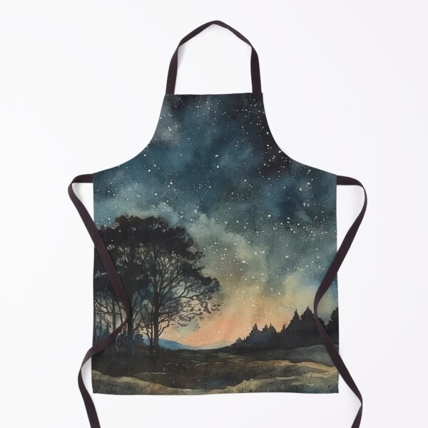 Item preview, A Star Filled Night in the Forest - Boho Watercolor Night Sky designed and sold by GVRDesign.
