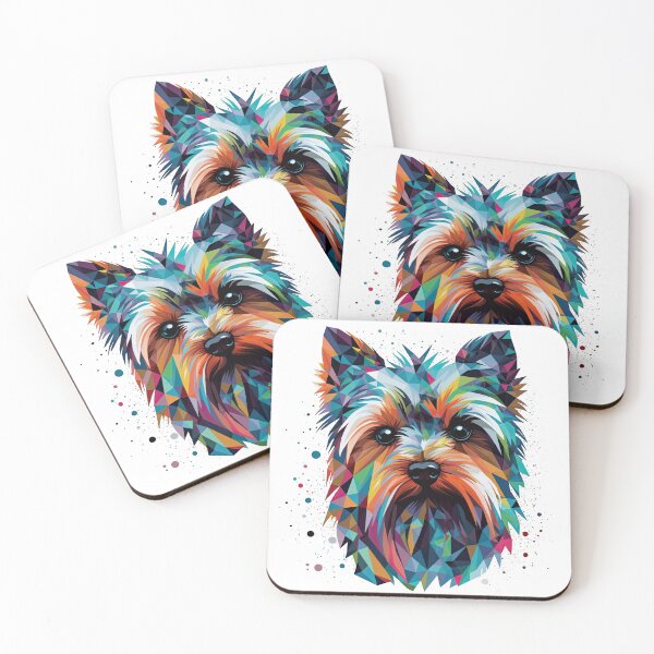 Item preview, Geoshapes Terrier: cute Yorkshire artwork for Dog Lovers - Shape Patterns and Metallic arrangements in artsy Angular Forms designed and sold by DooodleGod.