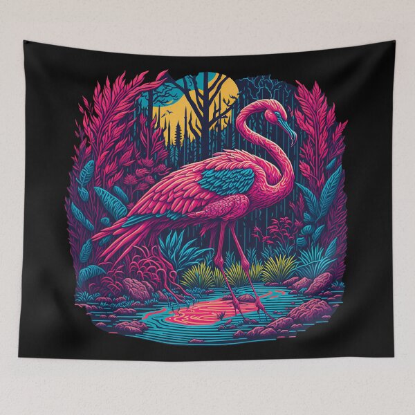 Item preview, Colorful trippy flamingo designed and sold by ZenStickConcept.