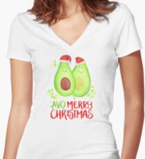 Avocado - Avo Merry Christmas Women's Fitted V-Neck T-Shirt