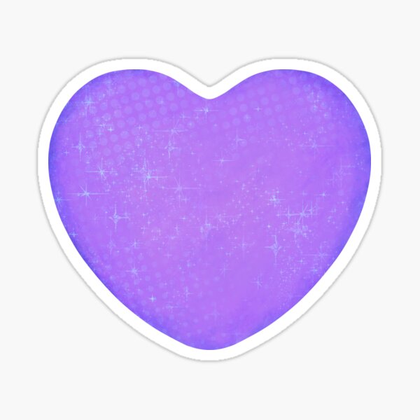 Purple Glitter Heart Stickers for Sale