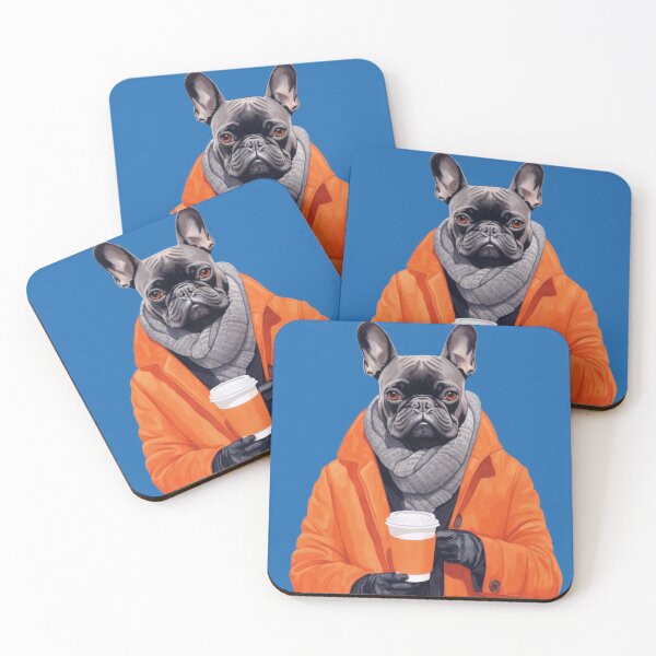 Item preview, French Bulldog Holding Coffee designed and sold by MajesticBeasts.
