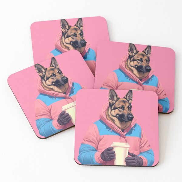 Item preview, German Shepherd Dog Holding Coffee designed and sold by MajesticBeasts.