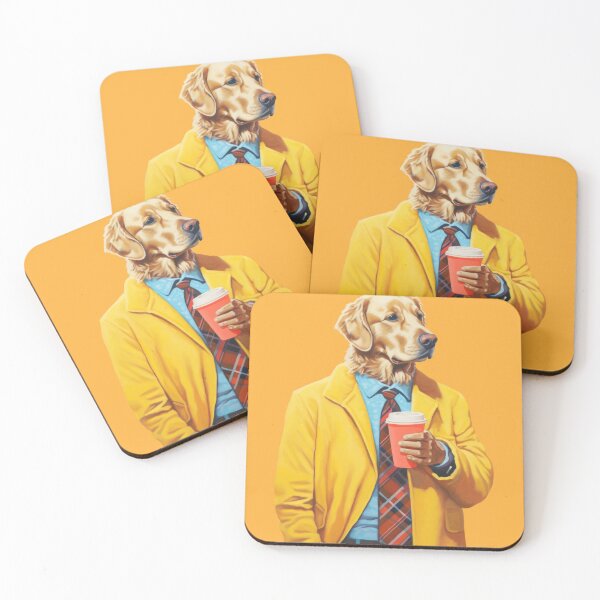 Item preview, Golden Retriever Dog Holding Coffee designed and sold by MajesticBeasts.