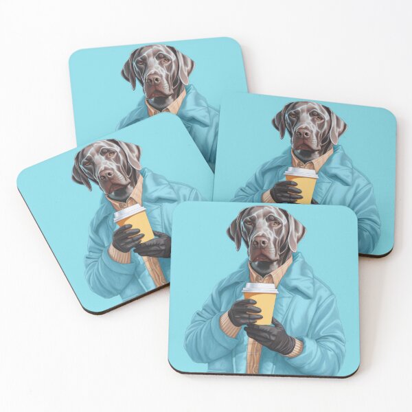 Item preview, Labrador Retriever Dog Holding Coffee designed and sold by MajesticBeasts.