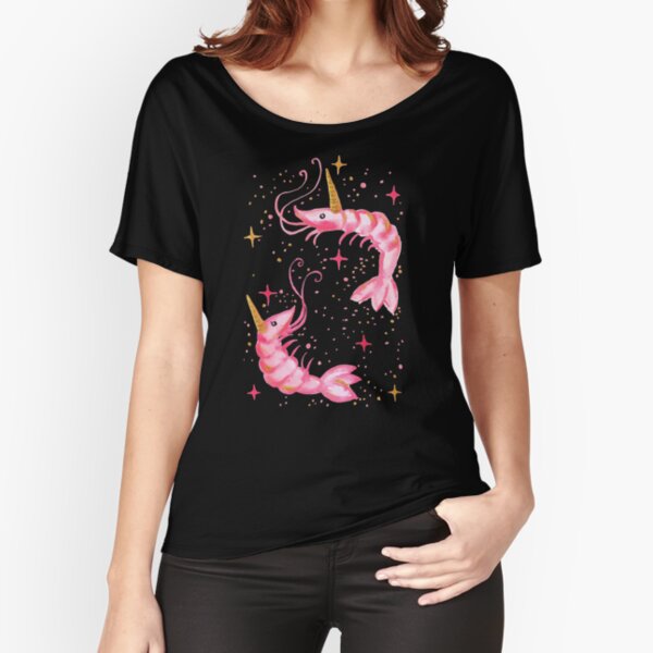 Uni-Prawn In Space - Black Relaxed Fit T-Shirt