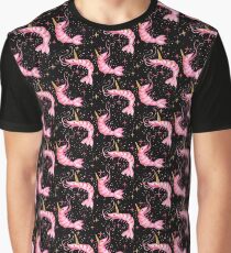 Uni-Prawn In Space - Black Graphic T-Shirt