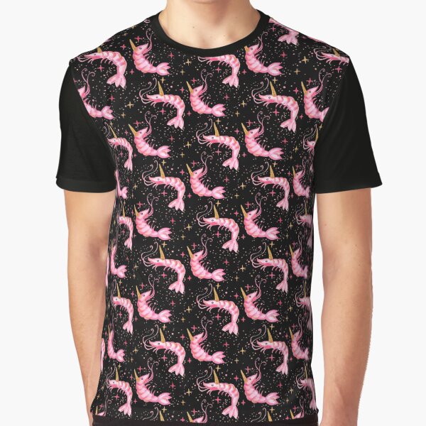 Uni-Prawn In Space | Black Graphic T-Shirt