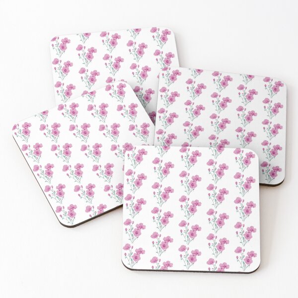 Item preview, Folk Art Pink Flowers Pattern designed and sold by EpicFoxArt.