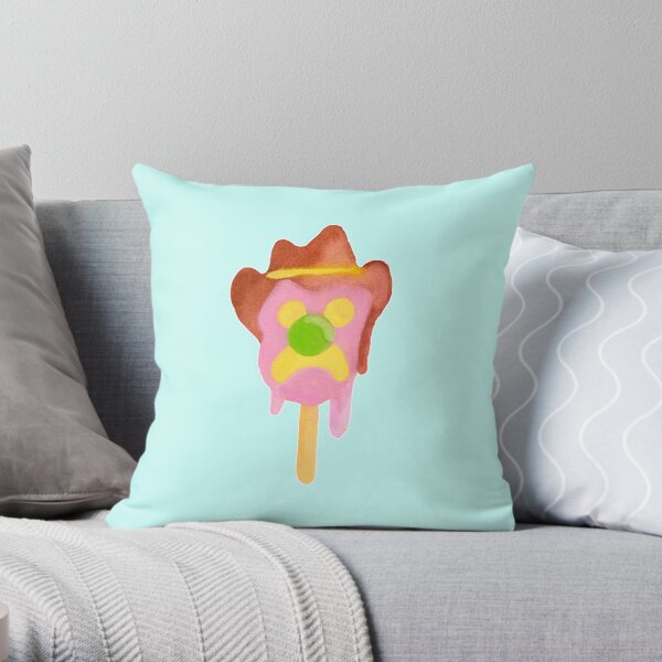 Bubble O Bill (Green Nose) - Blue Throw Pillow