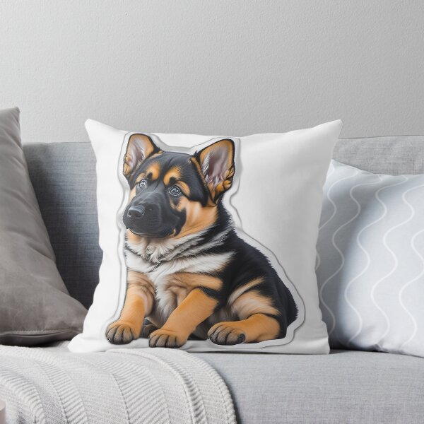 Item preview, Curious German Shepard Puppy Sticker designed and sold by Puppeez.