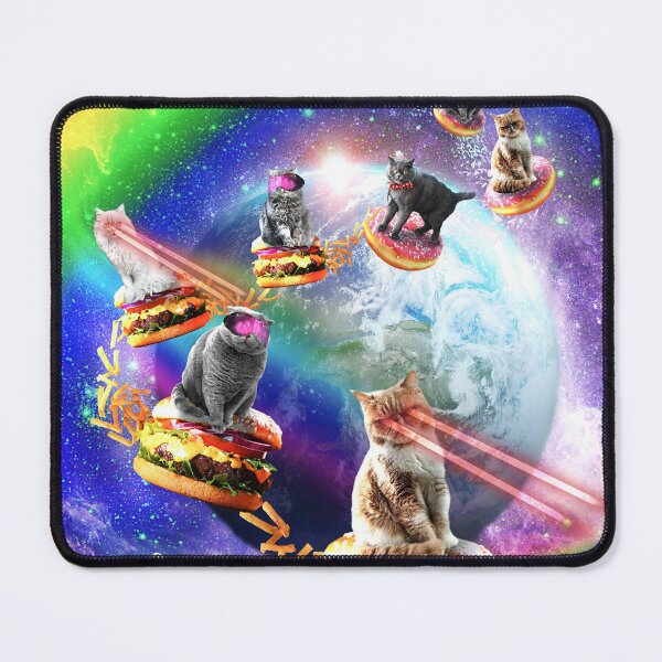 Item preview, Space Galaxy Laser Lazer Cat Cats Burger Donut Pizza Rainbow designed and sold by SkylerJHill.