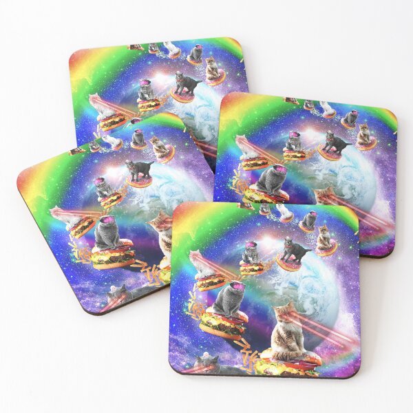 Item preview, Space Galaxy Laser Lazer Cat Cats Burger Donut Pizza Rainbow designed and sold by SkylerJHill.