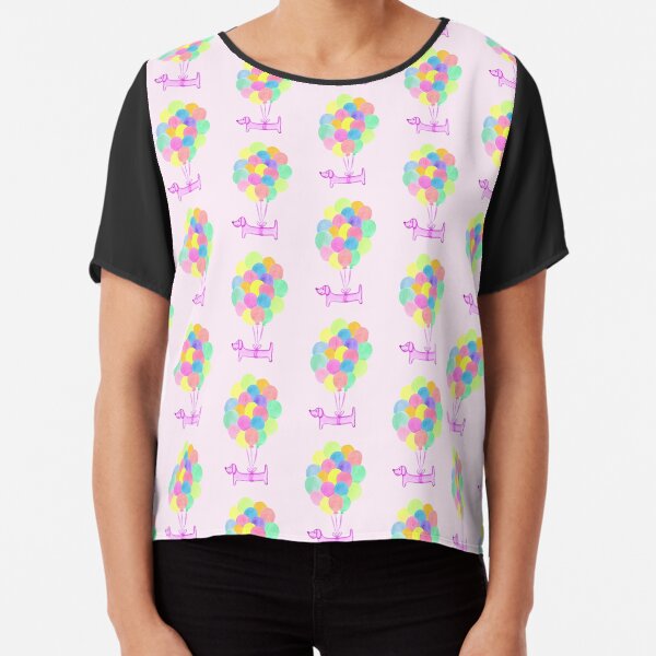 Pup Pup and Away! - Pink Chiffon Top
