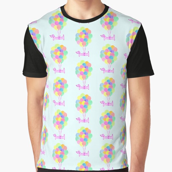 Pup Pup and Away! | Watercolour | Pink Graphic T-Shirt
