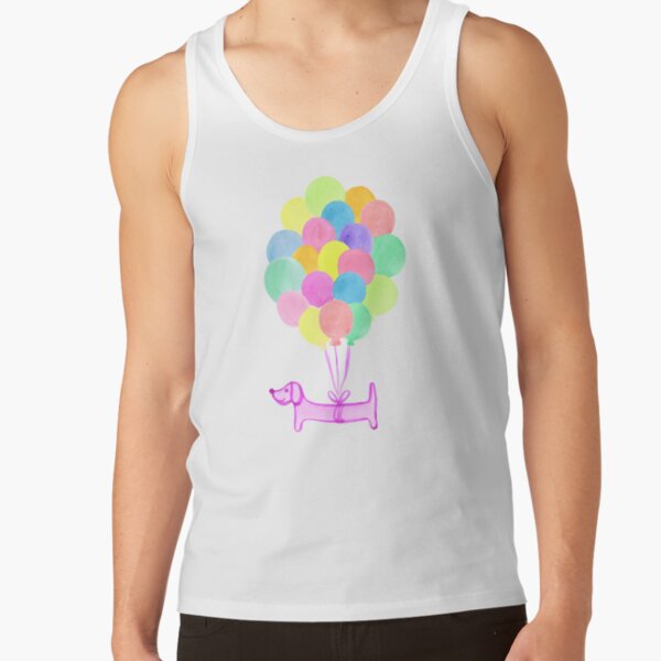 Pup Pup and Away! | Watercolour | Pink Tank Top