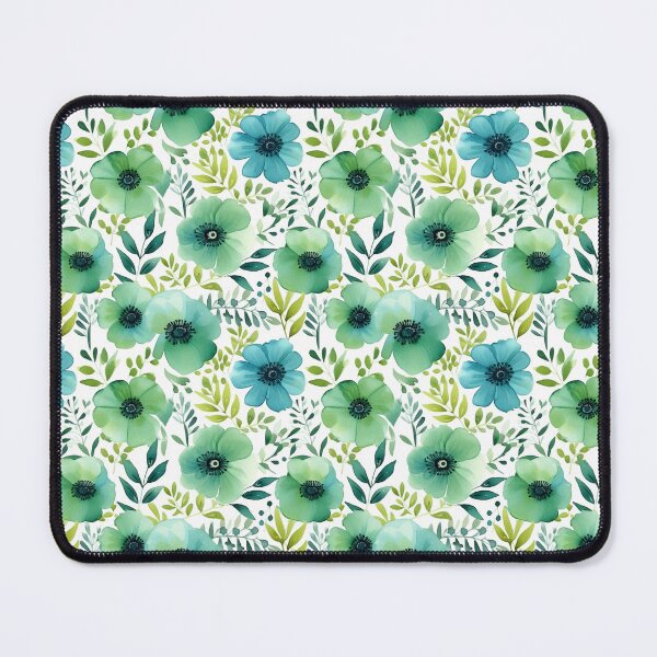 Item preview, Green watercolour floral pattern designed and sold by florallover444.
