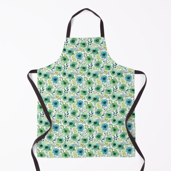 Item preview, Green watercolour floral pattern designed and sold by florallover444.