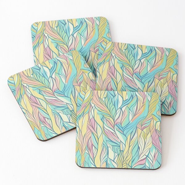 Item preview, Abstract Pastel Leaves designed and sold by BeHappyGoLucky.