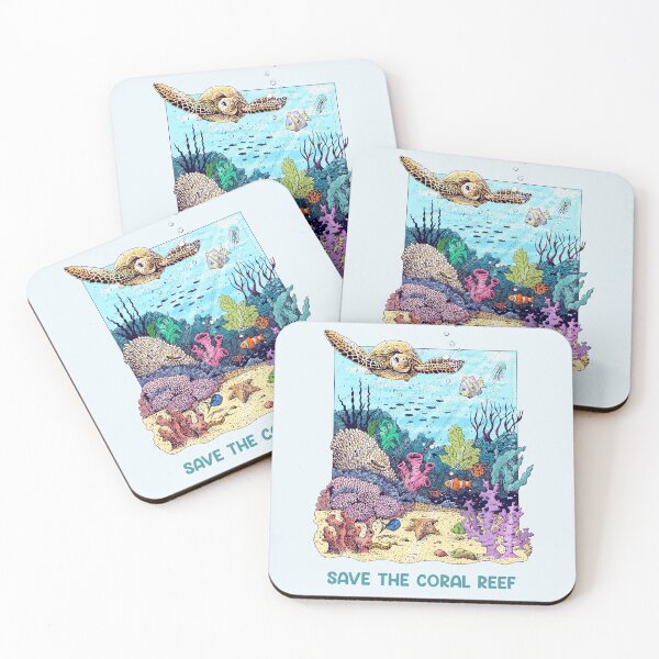 Item preview, Save the Coral Reef - Colorful Illustration designed and sold by Frank J. Art.