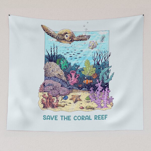Item preview, Save the Coral Reef - Colorful Illustration designed and sold by Frank J. Art.