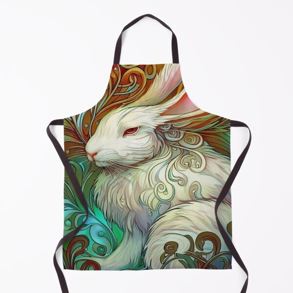 Item preview, Art Nouveau Ruby Eyed White Rabbit designed and sold by Elwynartnouveau.
