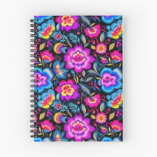 Item preview, Vibrant floral pattern in the style of embroidery designed and sold by ArtfulVixen.
