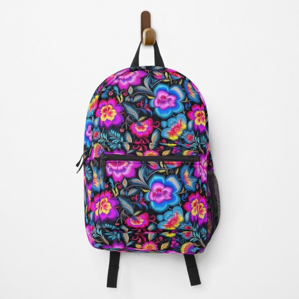 Item preview, Vibrant floral pattern in the style of embroidery designed and sold by ArtfulVixen.