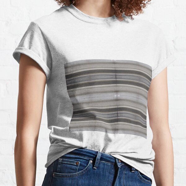 Horizontal grayish stripes of irregular thickness and varying degrees of darkness with an internal fine pattern Classic T-Shirt