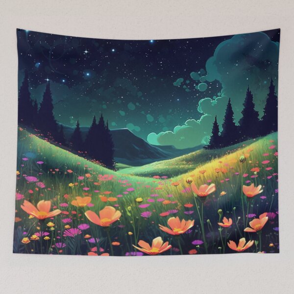 Item preview, Enchanted Wild Flowers in the Moonlight Cool Mesmerizing designed and sold by BrandonArtWorld.