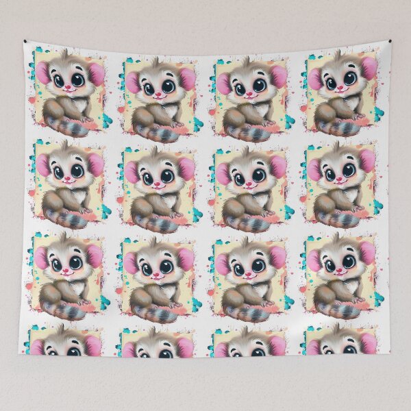 Item preview, Cute marmoset with splash painting background designed and sold by ArtandSmile.