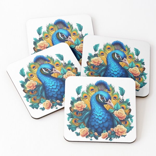 Item preview, Peacock bird with peach roses designed and sold by LilyBell6.