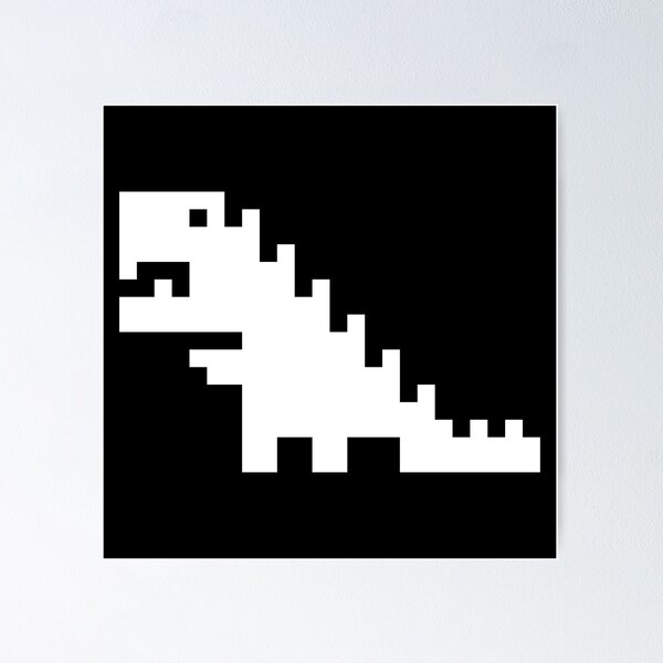 T-rex Run Pixel Art Magnet Offline Dino 8 Bit Chrome 