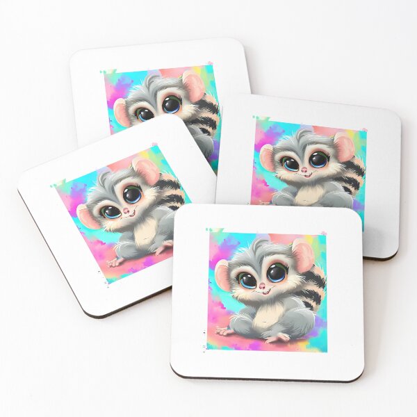 Item preview, Cute baby marmoset with colourful painting background designed and sold by ArtandSmile.