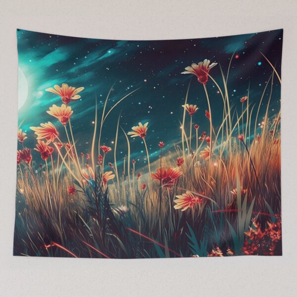 Item preview, Enchanted Wild Flowers in the Moonlight Cool Mesmerizing designed and sold by BrandonArtWorld.