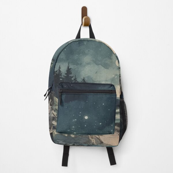 Item preview, A River Under a Moon Lit Sky in The Woods - Boho Watercolor Night Sky designed and sold by GVRDesign.