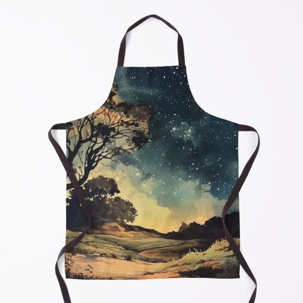 Item preview, A Star Filled Glowing Night in the Forest - Boho Watercolor Night Sky designed and sold by GVRDesign.