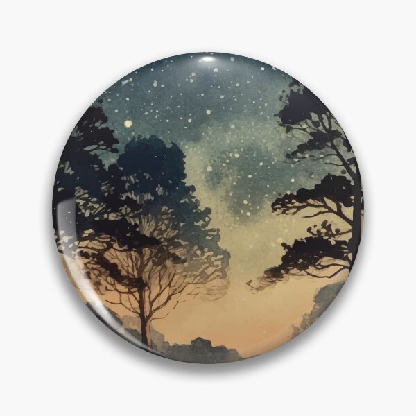 Item preview, A Star Filled Night in the Forest with a Glow - Boho Watercolor Night Sky designed and sold by GVRDesign.