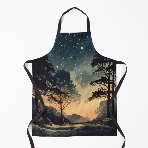 Item preview, A Star Filled Night in the Forest with a Glow - Boho Watercolor Night Sky designed and sold by GVRDesign.