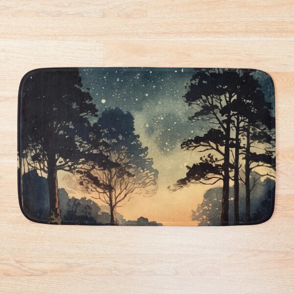 Item preview, A Star Filled Night in the Forest with a Glow - Boho Watercolor Night Sky designed and sold by GVRDesign.