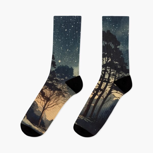 Item preview, A Star Filled Night in the Forest with a Glow - Boho Watercolor Night Sky designed and sold by GVRDesign.