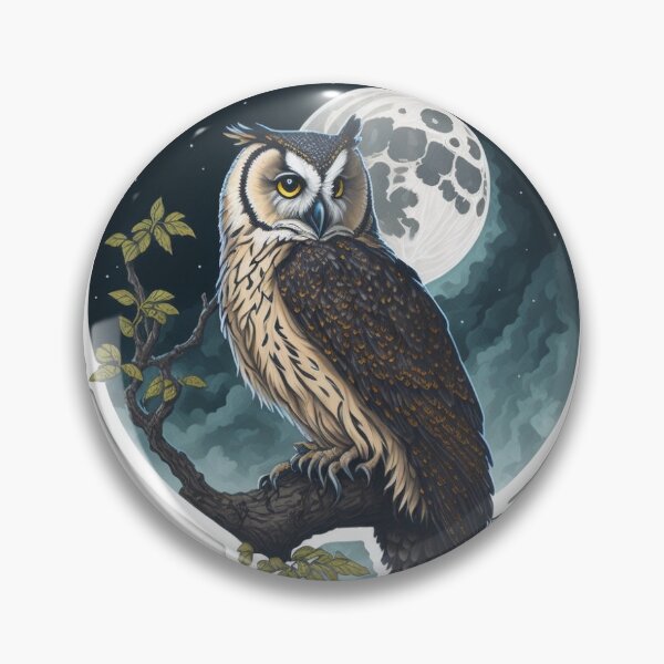 Item preview, spotted owl with clouds and moon designed and sold by Stardust8088.