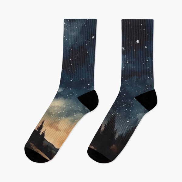 Item preview, A Ethereal Moonlit Night Over a Landscape - Boho Watercolor Night Sky designed and sold by GVRDesign.