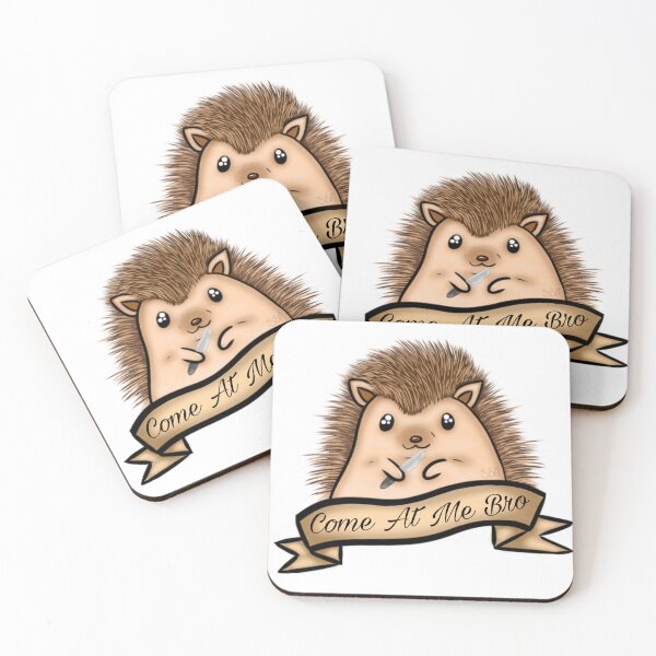 Item preview, "Come At Me Bro" Adorably Aggressive Hedgehog  designed and sold by SquishyBeeArt.