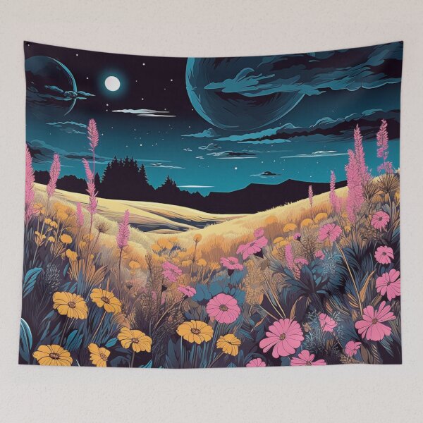 Item preview, Enchanted Wild Flowers in the Moonlight Cool Mesmerizing designed and sold by BrandonArtWorld.