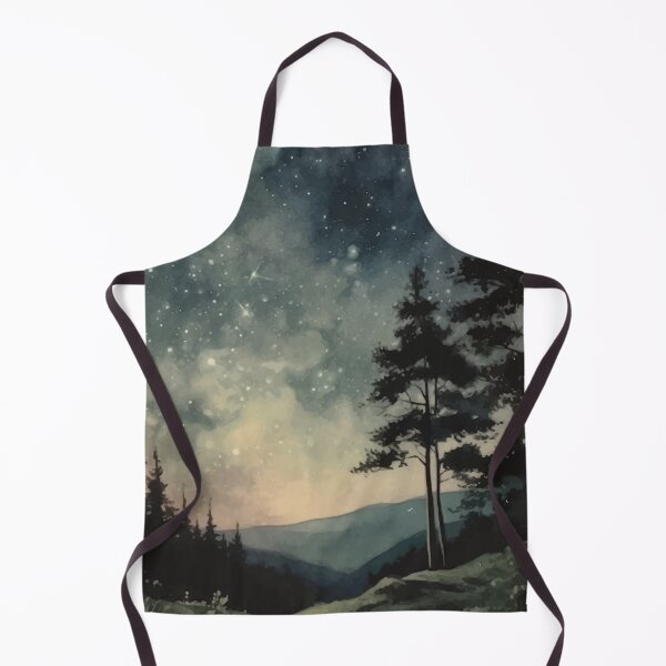 Item preview, A Ethereal Moonlit Night View From a Hilltop - Boho Watercolor Night Sky designed and sold by GVRDesign.