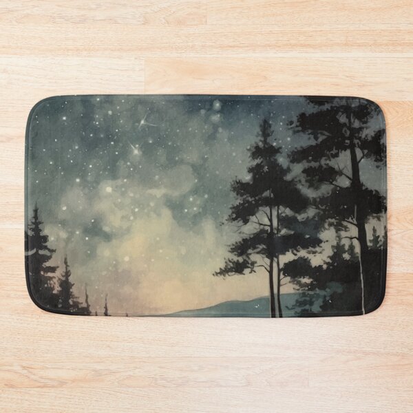 Item preview, A Ethereal Moonlit Night View From a Hilltop - Boho Watercolor Night Sky designed and sold by GVRDesign.